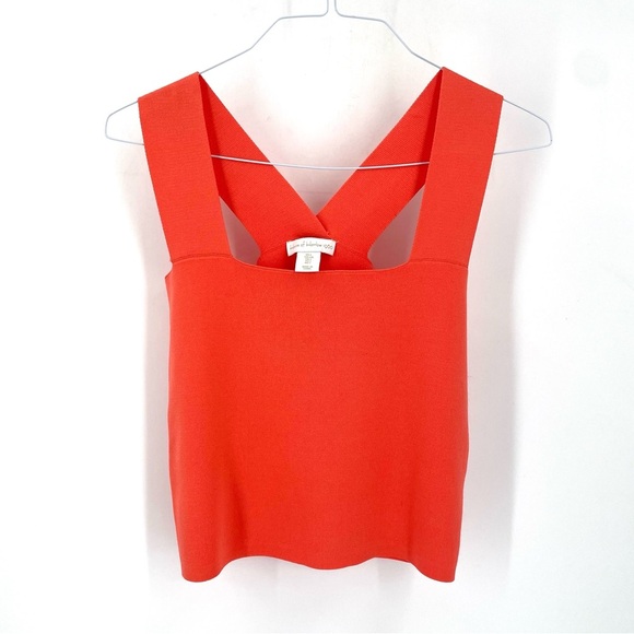 House of Harlow 1960 Square Neck Crop Cross Back Stretch Tank Top - Picture 2 of 5